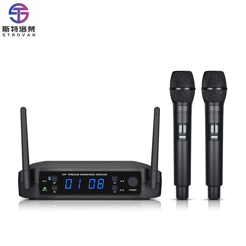 Bm630 Rechargeable Dynamic Handheld UHF Wireless Microphone System 99 Channels for Church Karaoke Speech XLR Infrared SYNC