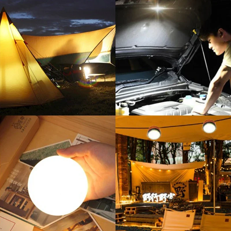 Mini LED Camping Lamps Rechargeable Outdoor Lighting Dormitory Hanging Magnetic Suction Emergency Portable Camping Lights