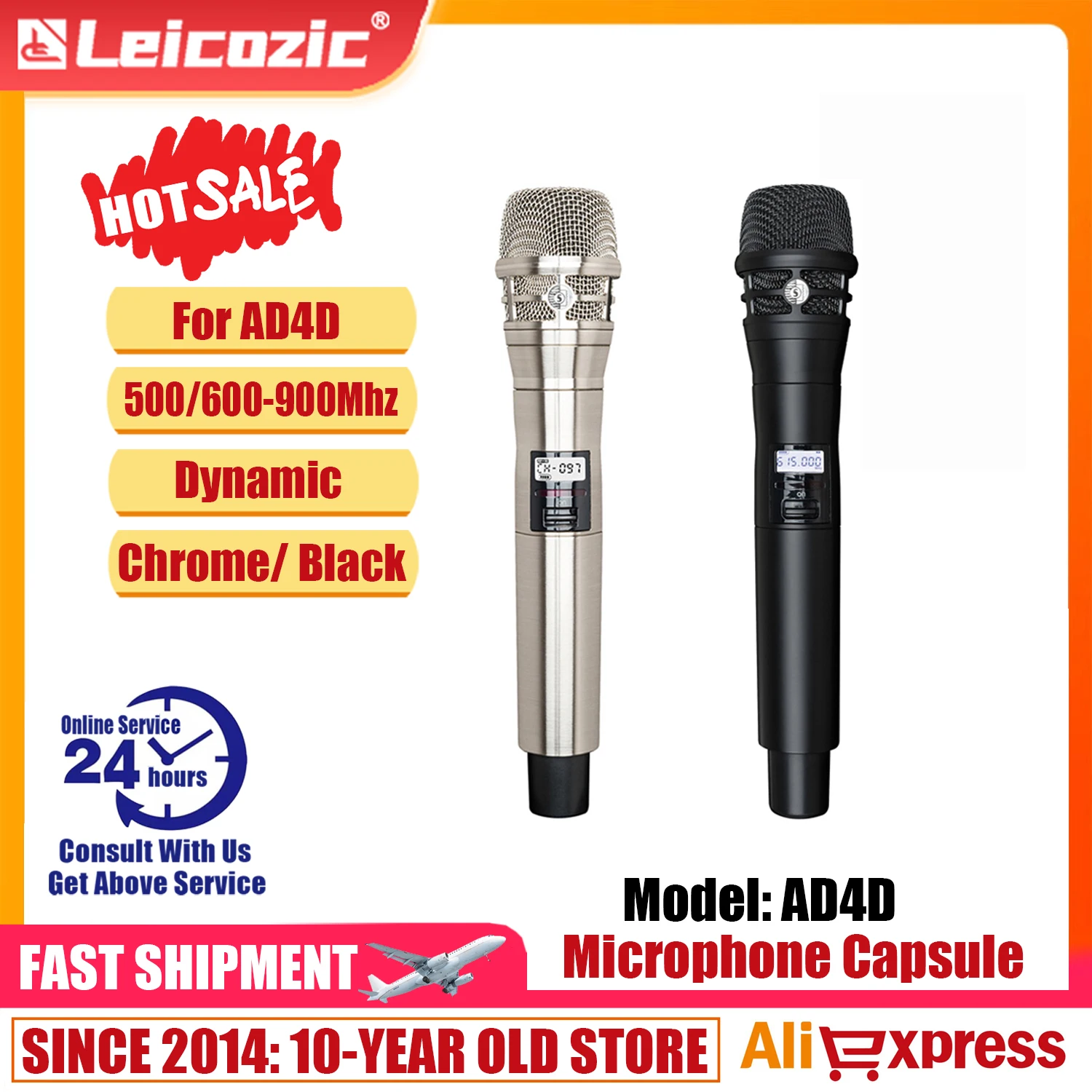 

Leicozic Handheld Microphone For AD4D Microfono Transmitter 500/600/900Mhz Dynamic Microfone KSM8 Chrome Black Accessory Mic