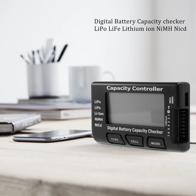 RC Cellmeter-7 مدقق سعة البطارية الرقمية Lipo Life Li-Ion Nimh Nicd