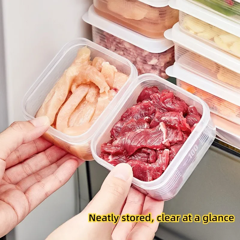 1 Set 100/200ml Food Storage Container with Lid Preservation Refrigerator Food Fruit Storage Box Kitchen Household Supplies