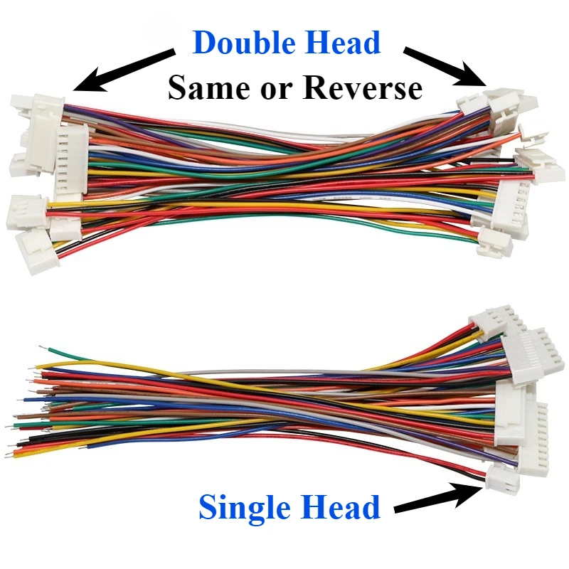 10PCS/lot XHB 2.54mm Single Plug Wire Connector 10/20/30cm 26AWG Wire Double Head Forward and Reverse 2/3/4/5/6/7/8/9/10/11/12P
