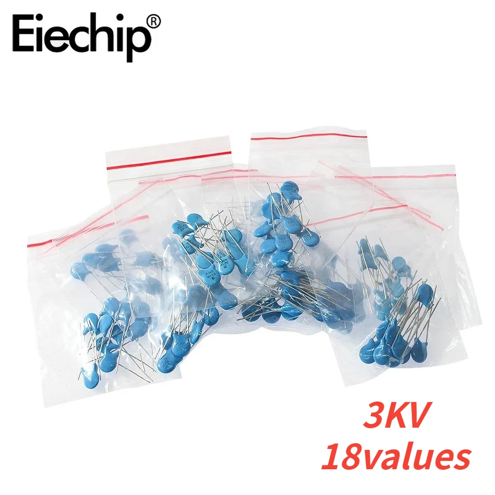 180pcs 3KV High-voltage Ceramic Tile Package Component Package Commonly Used 18 Types x 10pcs