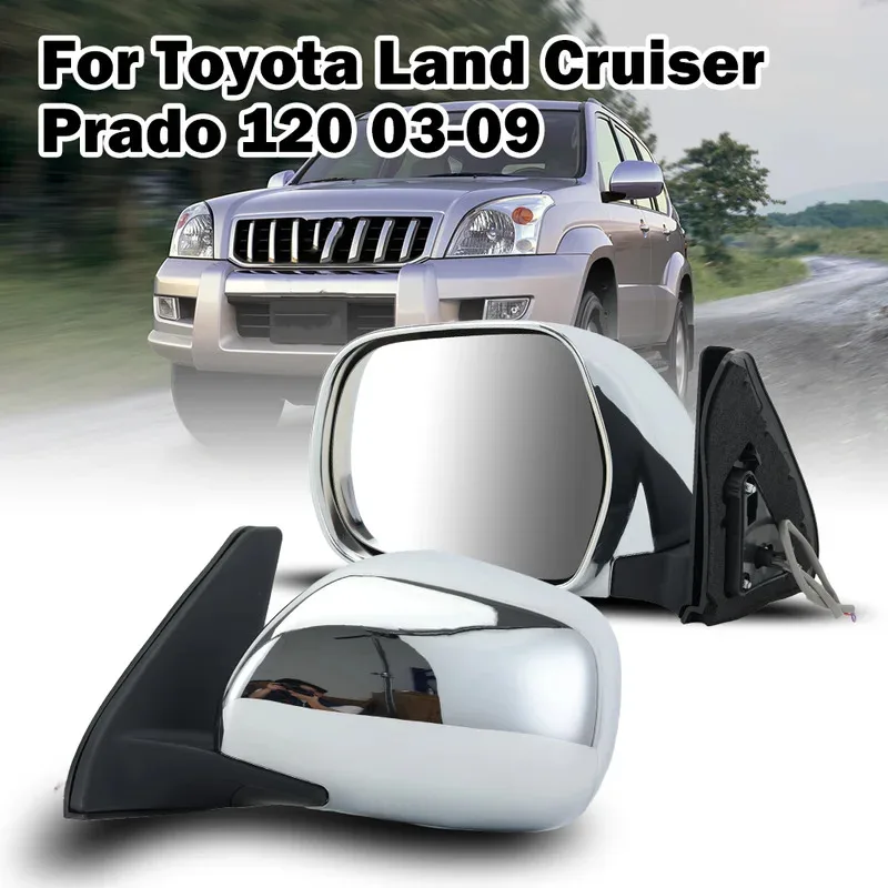 

3 Pin Rearview Mirror Assembly For Land Cruiser Prado 120 2003-2009 Wing Door Side Mirror With Blind Spot Car Accessories