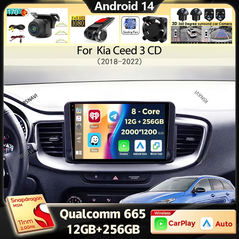 

Android 14 Carplay Auto WIFI+4G Car Radio For Kia Ceed 3 CD 2018 - 2022 Multimedia Video Player Navigation GPS Stereo Head Unit