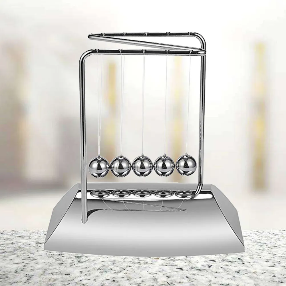 1Pcs Electroplated Newton's Cradle Desktop Physics Experiment Tool for Kids Learning Energy Education Stem
