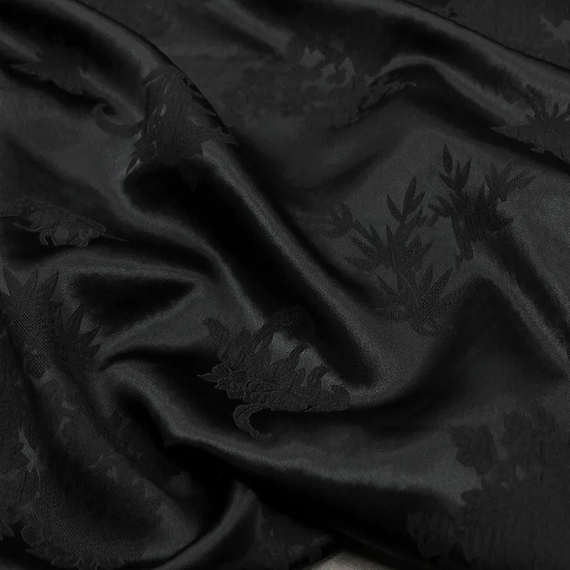 

Silk crepe elastic jacquard fabric with embossed pleats cheongsam and Hanfu ancient style