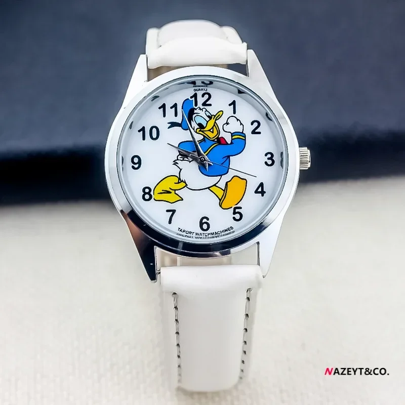 Disney Donald Duck Dial Watches Cartooon Cute Children\'s Watch Leather Band Colorful Optional Glass Dial Kids Watch A Present