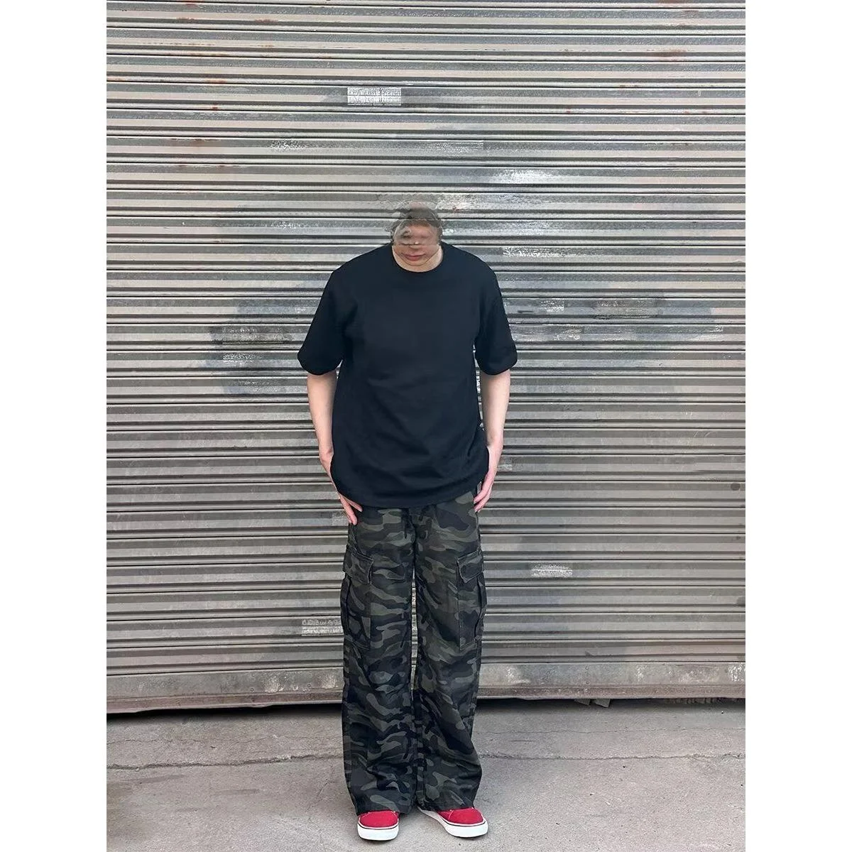 

American Street Retro Camouflage Work Pants Loose Wide Leg Jeans Men's Design Sense Straight Casual Loose Fit Cargo Trousers
