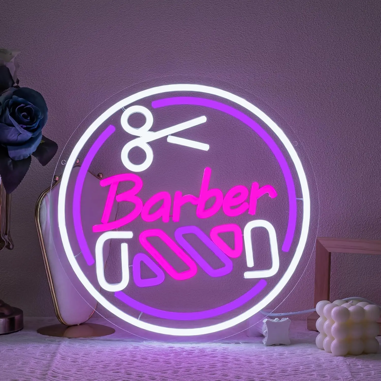 理髪店ネオンサイン-ショップウィンドウサイン-調光可能usbネオンライト-美容院-理髪店-壁-室内照明装飾-開店祝いギフト