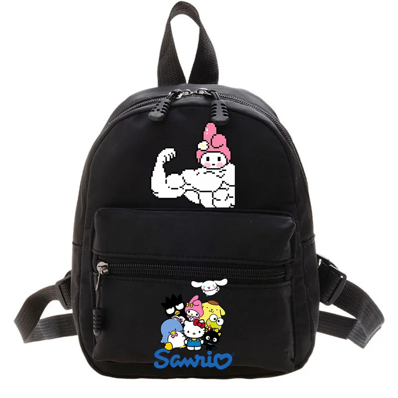 Sanrioes-Mini mochila con diseño de Hellokitty Melody para mujer, mochilas de estilo universitario populares, bolsa de ocio Simple de viaje conveniente