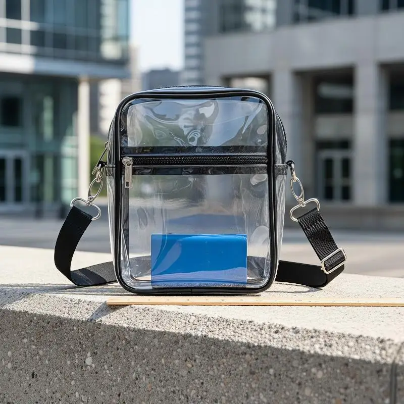 Clear Bags For Women Lightweight PVC Zippered Stadium Approved Bag For Concert Travel Events Everyday