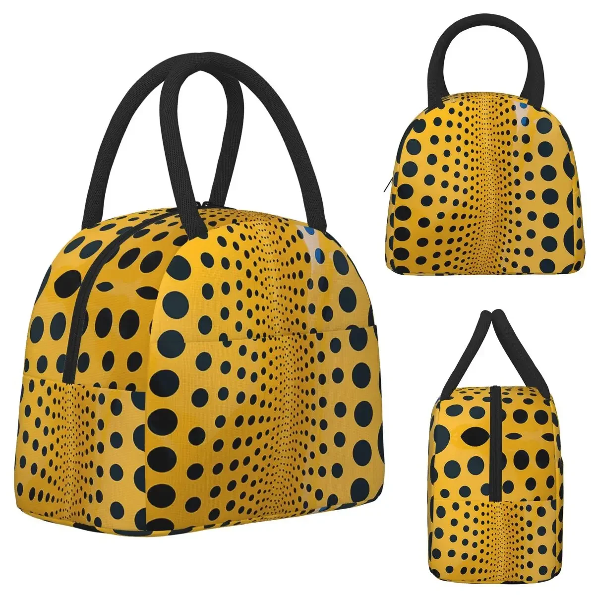 Yayoi Kusama Abstract Painting Insulated Lunch Bag for Women Office Cooler Thermal Food Box Tote Portable Lunch Boxes Container