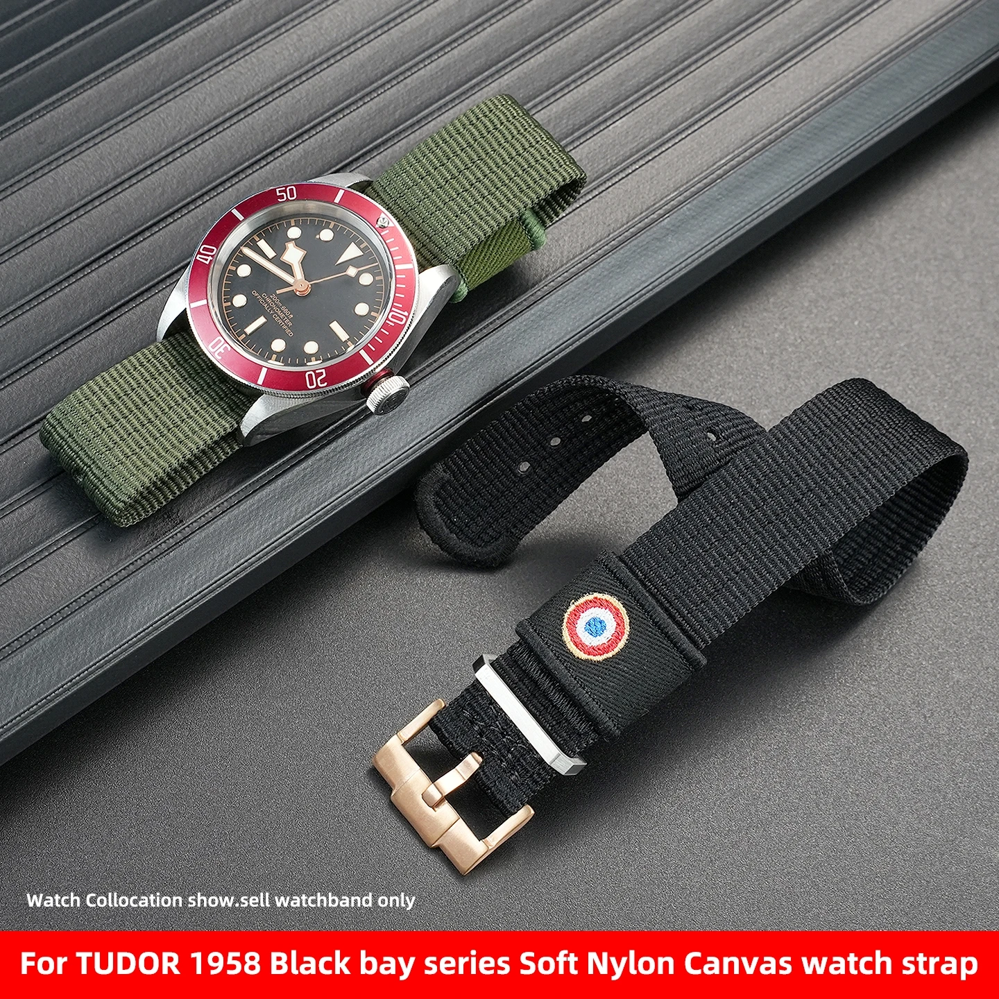 حزام ساعة نايلون عالي الجودة لـ TUDOR Black Bay Biwan/1958 سوار ساعة من القماش الناعم المقاوم للماء للرجال سوار معصم رياضي خارجي 22 مللي متر