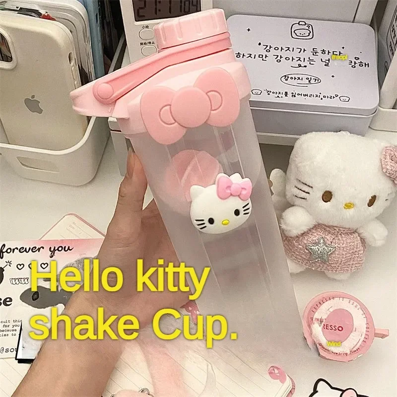 

700ml Hello Kitty Water Bottle Transparent Straw Water Bottle Diy Anime Kuromi Cinnamoroll Plastic Cups Kid Water Cup Gift