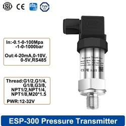 Gamma trasmettitore di pressione-1-0-1000bar 4-20ma 0-10V RS485 0-5VOutput serbatoio dell'acqua olio Gas G1/4 M20 * 1.5 sensore di pressione della dimensione del filo