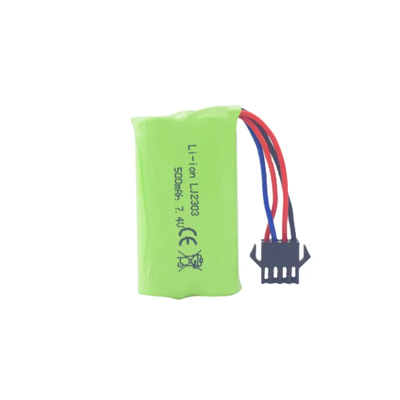 7.4V 500mAh SM-4P wtyczka kabel do ładowarki bateria z USB litowej do samochodu EC16 RC, M416 elektryczny kulka żelowa Blaster bateria zapasowa