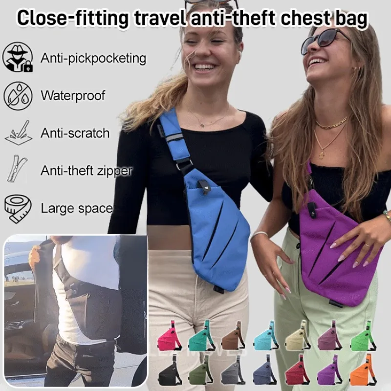 Unisex Anti-Theft Chest Bag - Adjustable Straps, Multi-Purpose Storage Pouch, Secure Travel Wallet
