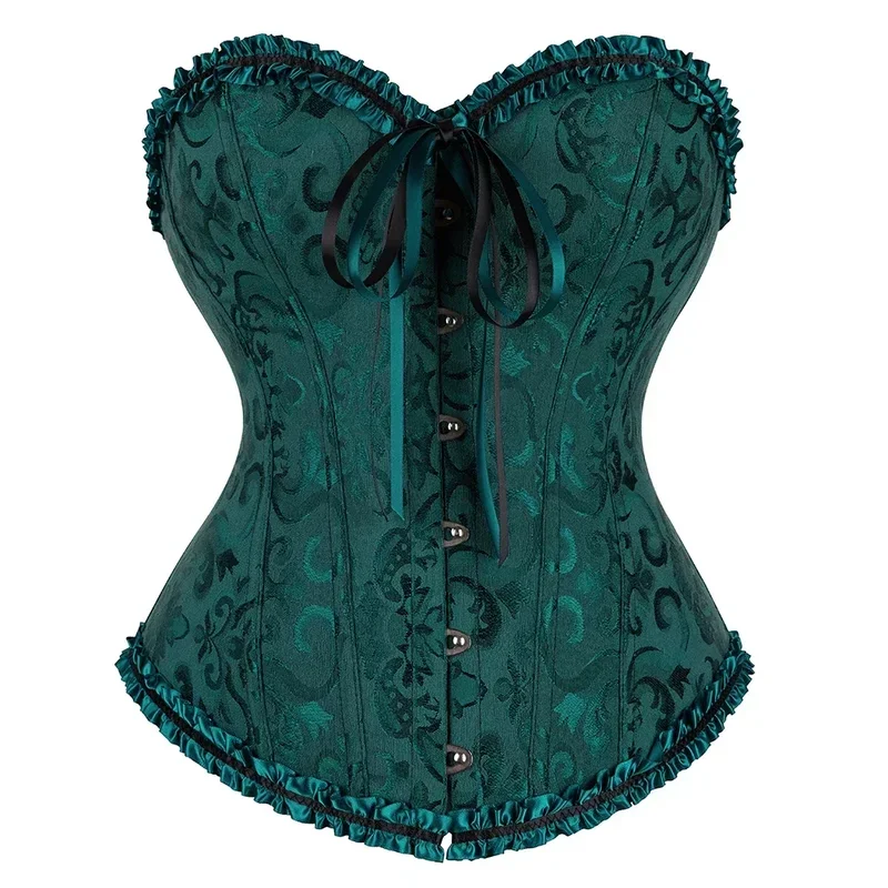 สีม่วงรัดตัว Bustier สําหรับผู้หญิง Plus ขนาด Overbust ดอกไม้ชุดชั้นในเซ็กซี่ Victorian Lace Vintage เครื่องแต่งกาย & J1