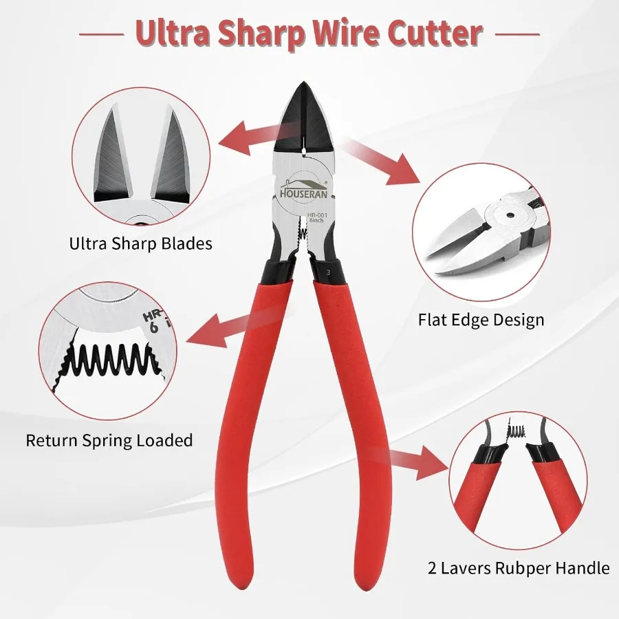 ชุดเครื่องมือ 4 ชิ้น พร้อมกล่อง ประกอบด้วย คีมปากแหลม 8 นิ้ว และ 10 นิ้ว คีมตัด 6 นิ้ว และคีมปากแหลม 5 นิ้ว สำหรับงาน DIY และงานบ้าน