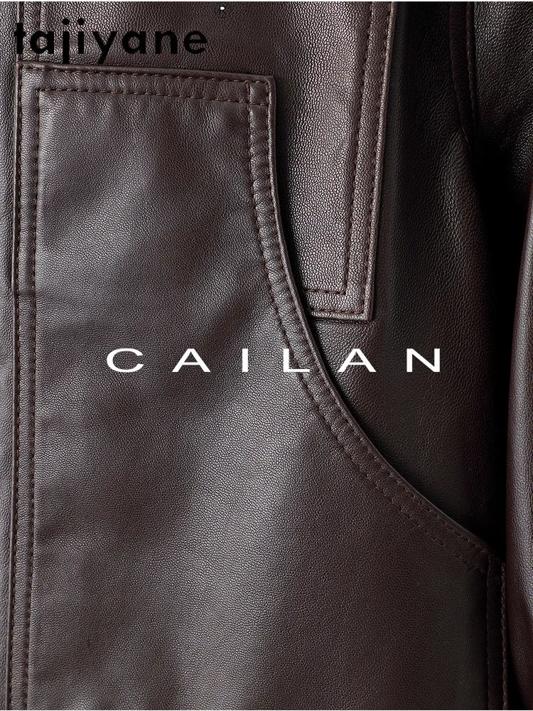 TAJIYANE 本物の羊皮ジャケット ショート丈 本革ジャケット レディース おしゃれ バイク用 秋服 2025 コート 女性用 дубленка