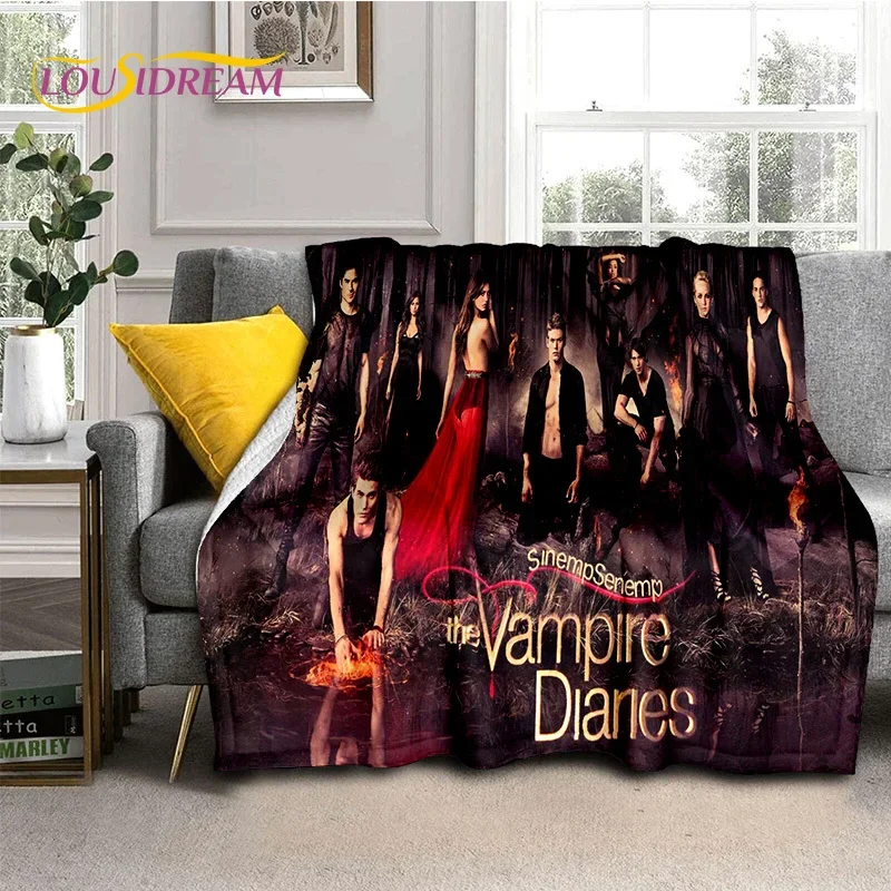 Manta de franela suave The Vampire Diaries, manta de franela para camas, dormitorio, sofá, Picnic, manta de tiro para ocio al aire libre, regalo de