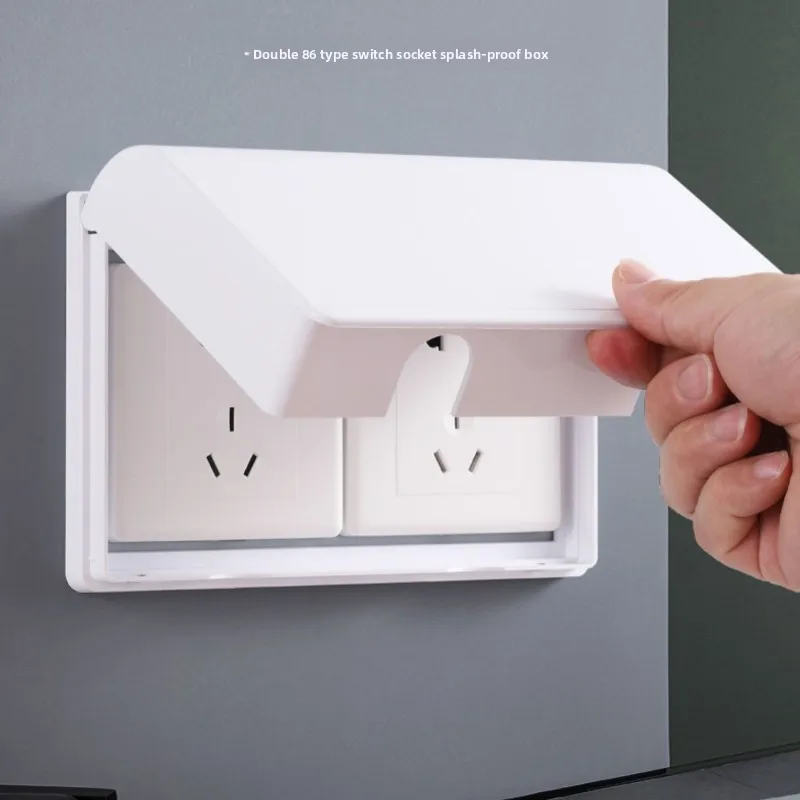Double 86 Type Dual Waterproof Box, Bathroom Socket, Waterproof Cover, Bathroom Switch Protection Cover, Kitchen Oil Proof Cover