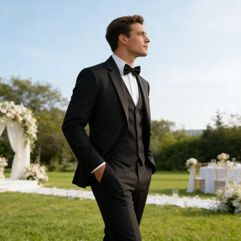 

Изумрудно-зеленый мужской костюм-тройка Slim Fit - высококачественная мужская одежда для торжественных мероприятий с пиджаком, жилетом и брюками