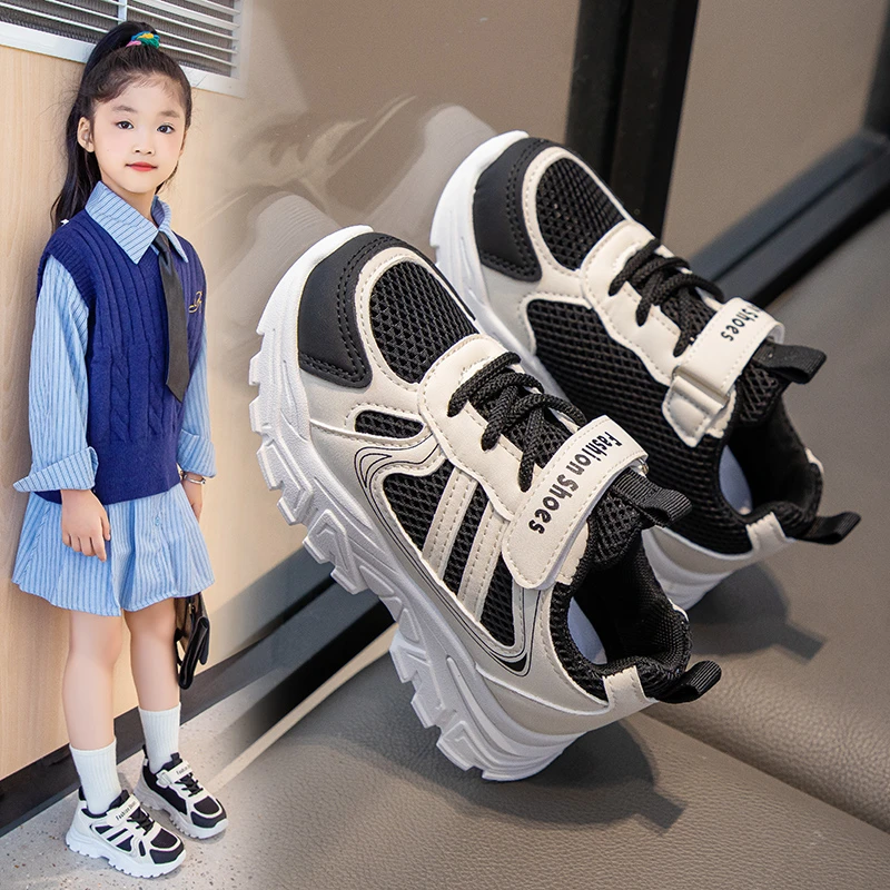 

Kids Casual Pink Girls Leather Shoes Fashion for 5-15y Lightweight Running Young Student's Children Sports Girl's Boy Sneakers