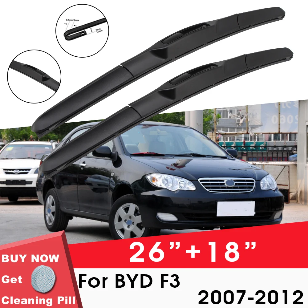 

Car Wiper Blade Front Window Windshield Rubber Refill Wiper For BYD F3 2007-2012 26"+18" Car Accessories