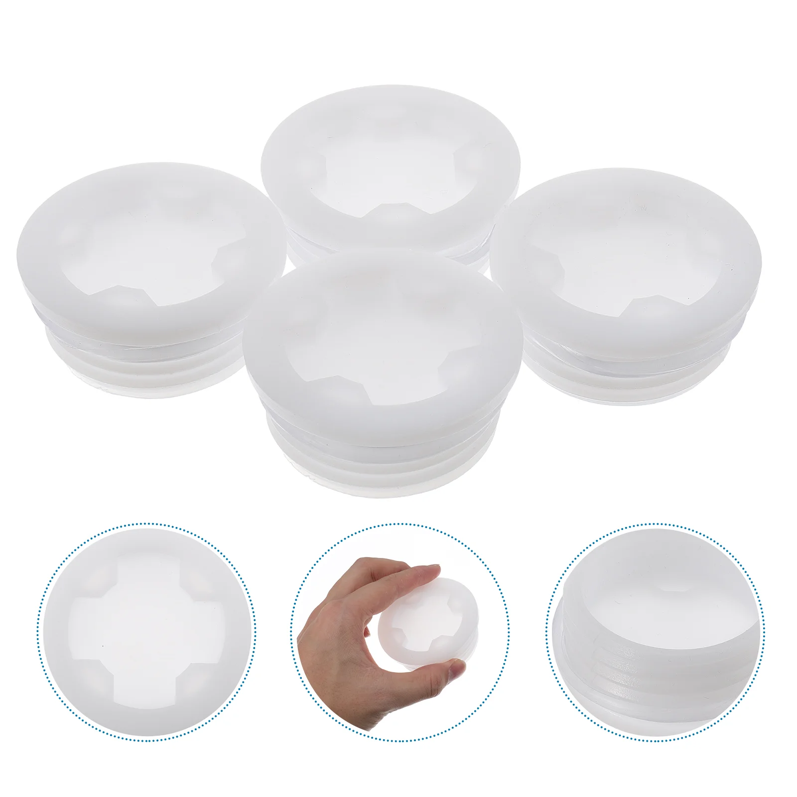 4pcs Plastic Barrel Drum Bung Plastic Bung Oil Drum Lids Cover (White) poly buttress drum bung oil drum cap