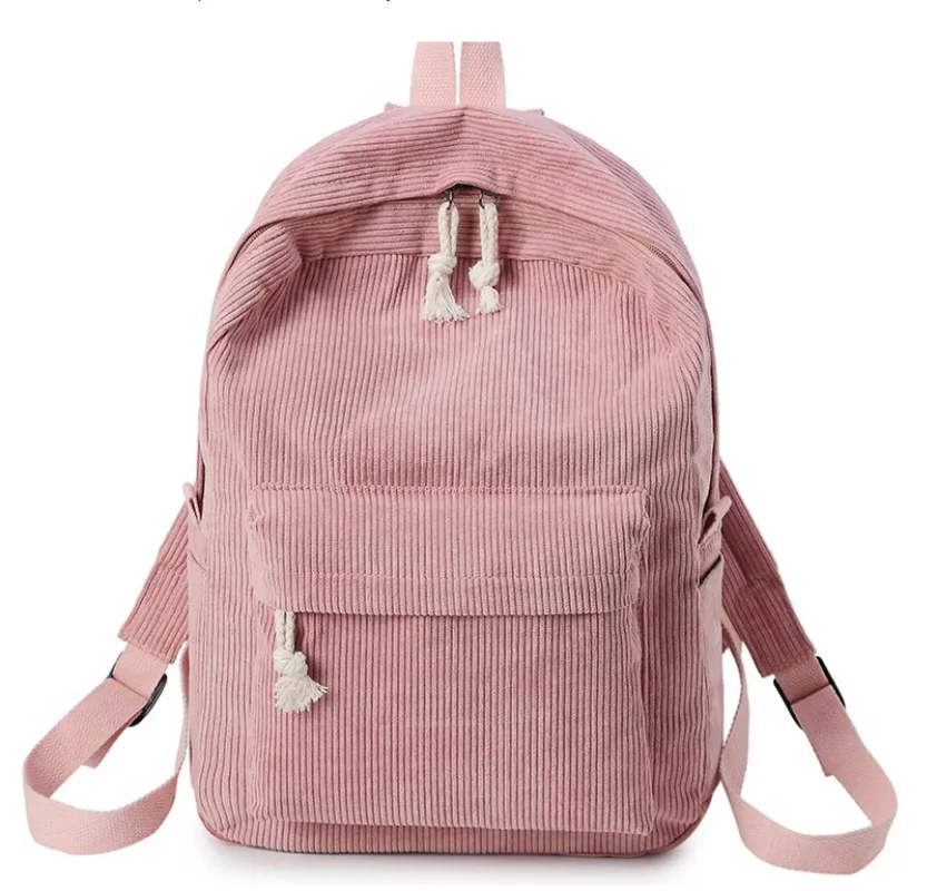 Personalized Hand-Embroidered Corduroy Backpack | Embroidered School Bag for Kids | Child's Toddler Backpack