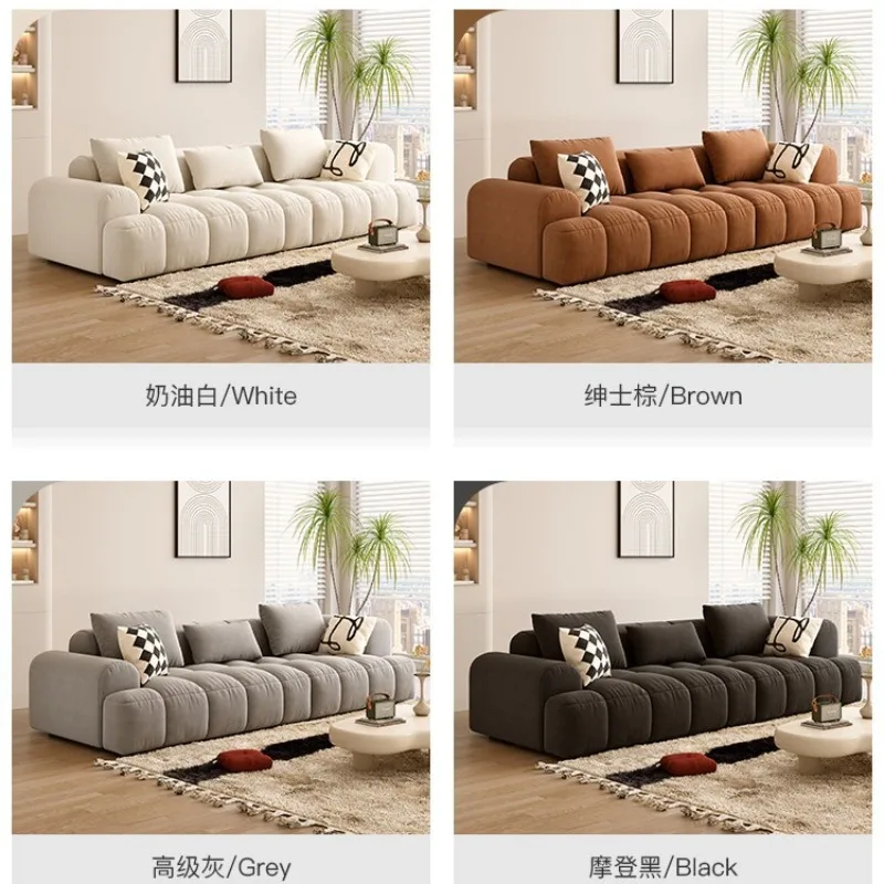 Cream wind high-end atmospheric velvet fabric sofa Italian minimalist new living room size apartment
