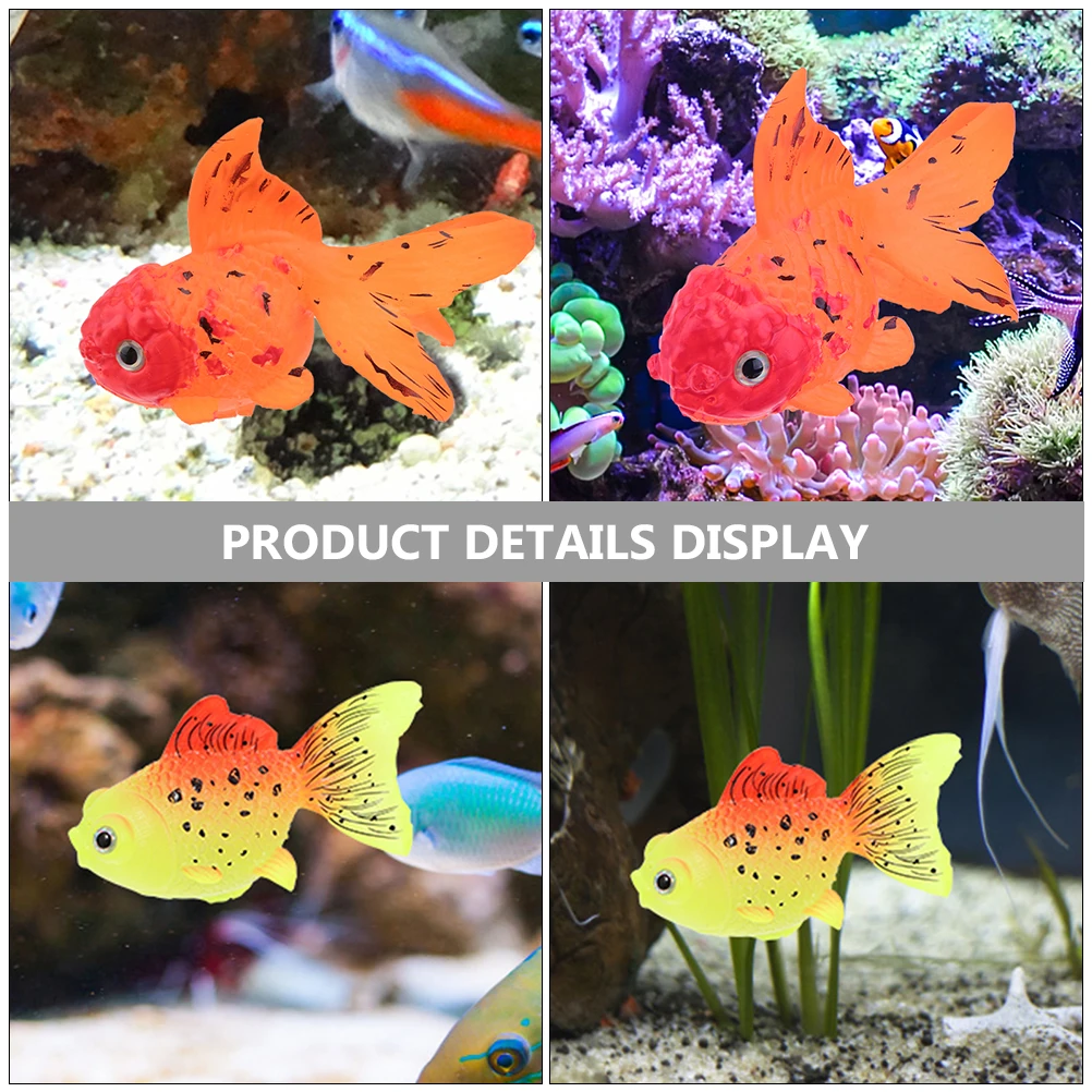 

2pcs Goldfish Decorations Silicone Floating Aquarium Tank Decor Night Floating Fake Fish Figures Pet Supplies