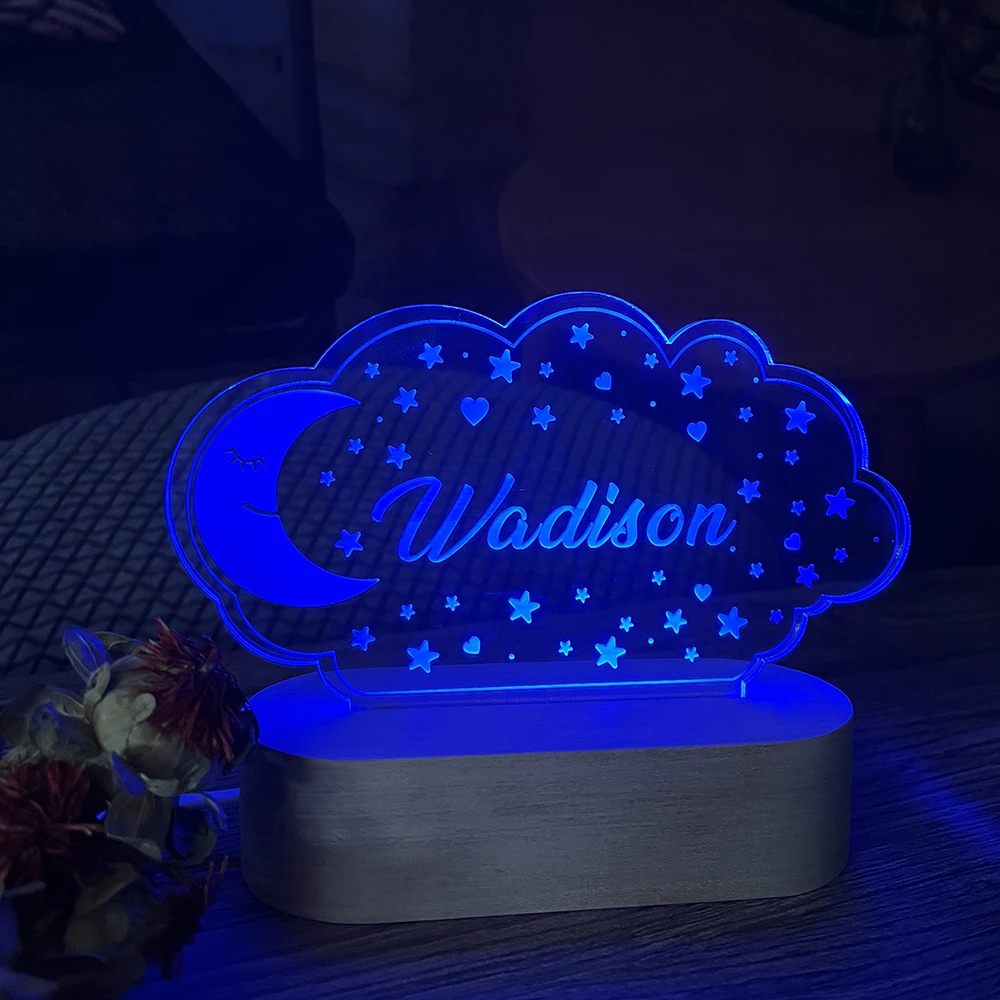 Kids Custom Acrylic Night Light for Kids Perfect Birthday Gift for Girls or Boys Personalized Name Handmade Led Kids Bedroom