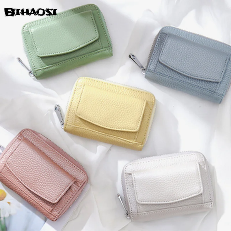 Leather Coin Change Wallet Mini Real Pickup Bag Portable Cosmetic Mouth Red Envelope Earphone Storage Bag Coin Purse Mini Bags