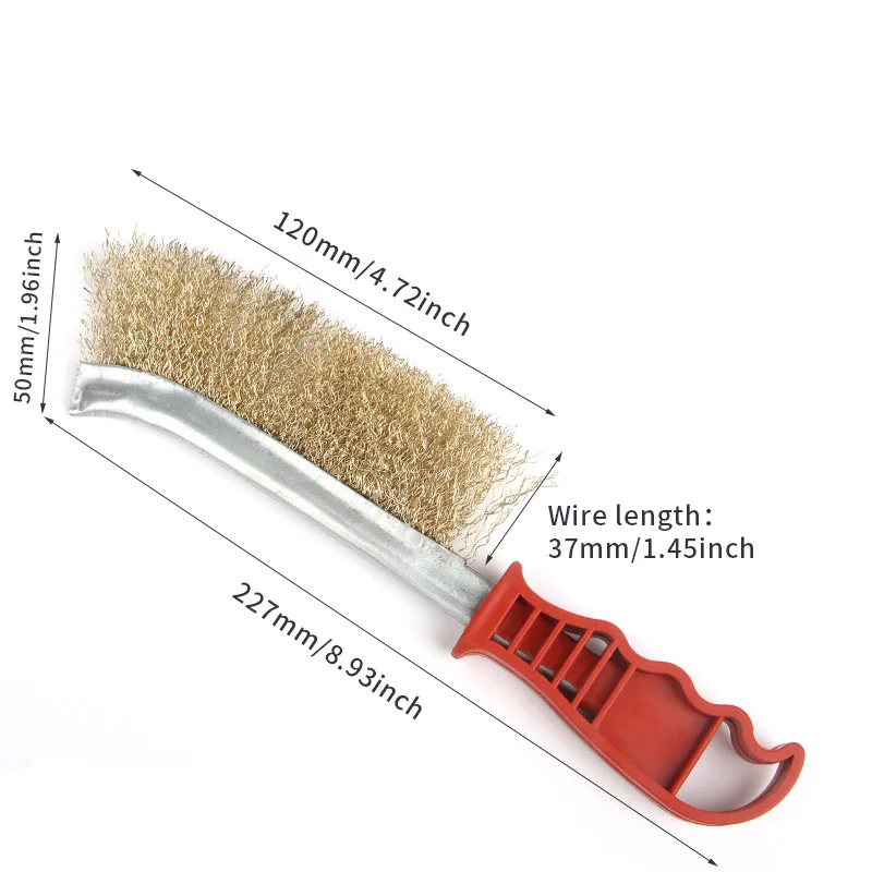 Steel Wire Brush/Wooden Metal Rust Removal Roller Brush Polishing Barbecue Cleaning Brush Suitable for Cleaning Barbecue Grilles