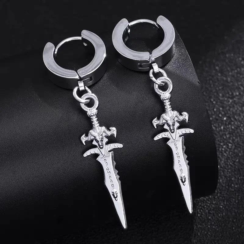 Dagger Hoop Earrings, Sword Hoop Earrings, Huggie Earring, Knife Hoop, Gothic Jewelry, Emo, Alternative, Mens Womens Jewelry