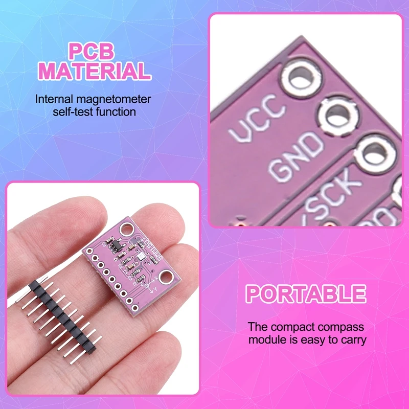 Módulo de sensor geomagnético MCU-150 BMM150 Módulo magnetômetro Módulo de sensor geomagnético de bússola