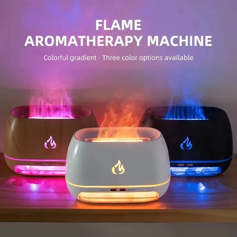 3D Flame Fire Colorful Night Light Aromatherapy Essential Oil DiffuserNew Himalayan Crystal Salt Stone Aroma Air Humidifiers