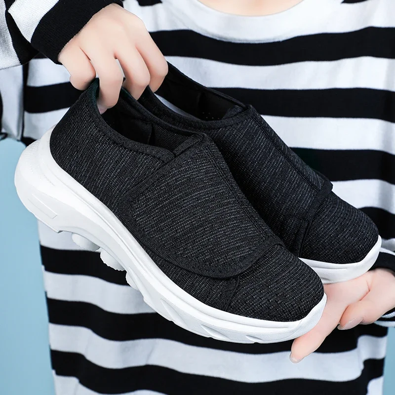 النساء جراحة العظام أقدام واسعة تورم المشي حذاء كاجوال الإبهام Eversion ضبط لينة مريحة أحذية السكري الأحذية القماشية