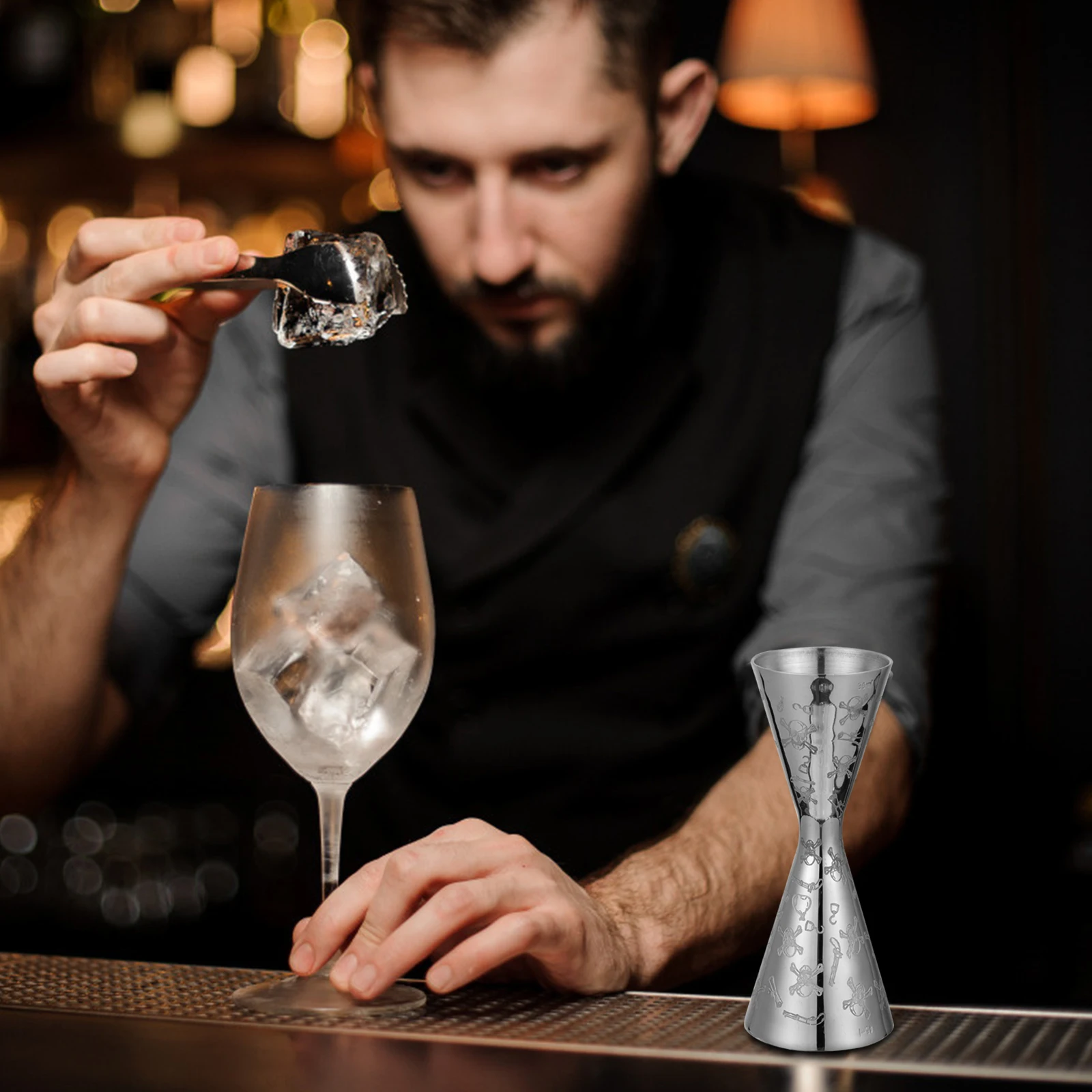 

Stainless Steel Cocktail Jigger Ounce Measuring Cup Silver Double Tool Bartender Gift Anti Rust Clear Scale