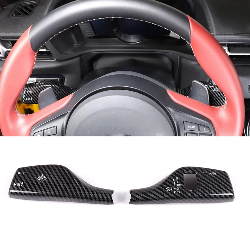 

For Toyota GR Supra A90 2019-2022 Car Wiper Control Turn Signal Lamp Lever Trim Cover Decoration Parts (ABS Carbon Fiber )