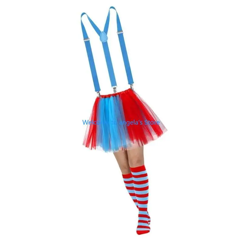 X4YC Comfortable Rainbow Tulle Skirt Set Offering Colorful Look for Dancing Wear and Social Gatherings Colorful Mesh Skirt