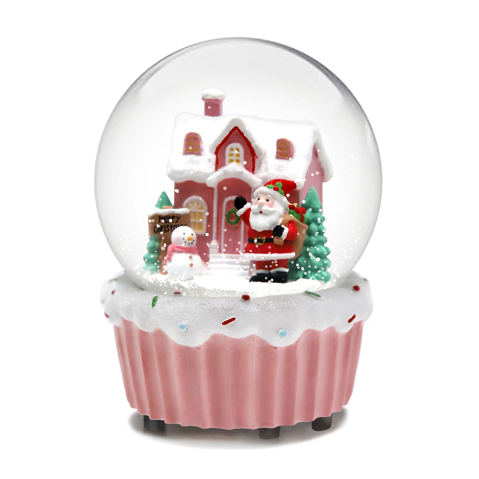 

Music Crystal Ball with Santa Claus Christmas House and Snowman, Christmas Home Decor and Children's Holiday Gift for Kids