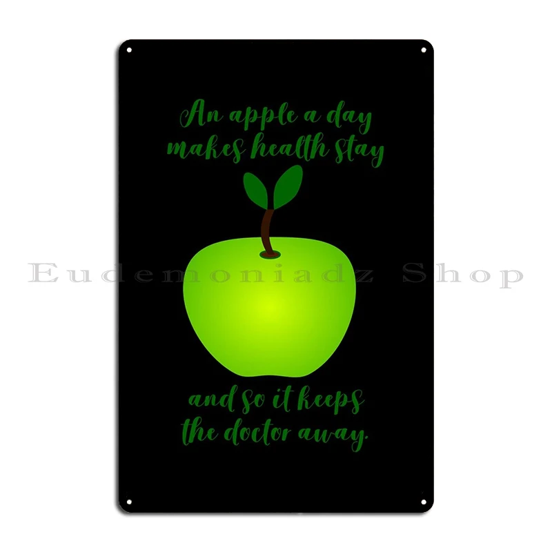 An Apple A Day Doctor Away Metal Sign PaintingHome Plaques Create Club Tin Sign Poster