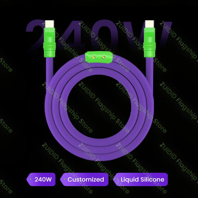 Liquid Silicone 240W USB C To Type C Fast Charging Cable Customized USB Type C Data Cord For IPhone 16 15 MacBook iPad Samsung