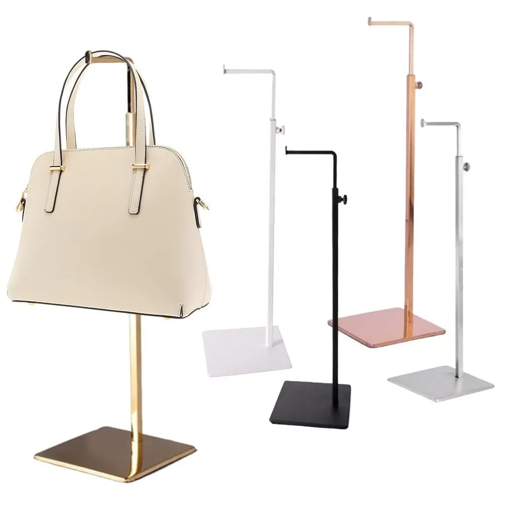 Stainless Steel Bag Show Shelf Gold Silver Adjustable Wallet Holder Stand Polished Metal Display Risers Bags Earphone Headphone