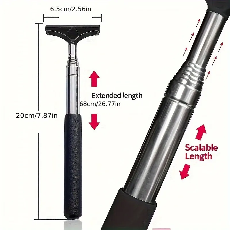 Telescopic Car Window Sponge Brush Manual Ergonomic Squeegee Durable Vehicle Cleaning Tool Random Color