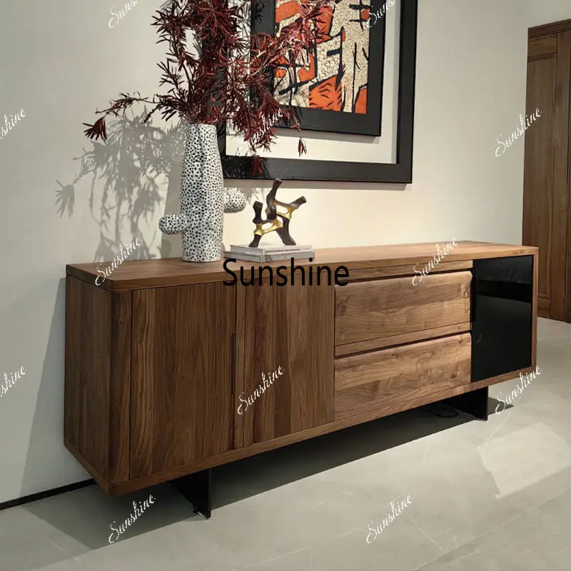 

Living room small apartment TV cabinet modern simple solid wood storage cabinet dining side cabinet
